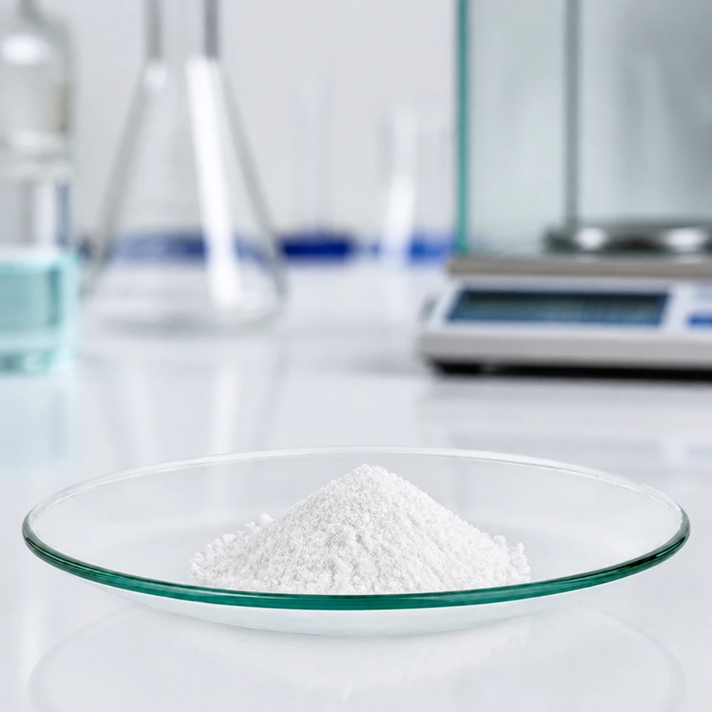 Plateau en verre de précision 120mm rempli de matériau cristallin dans un environnement de laboratoire stérile