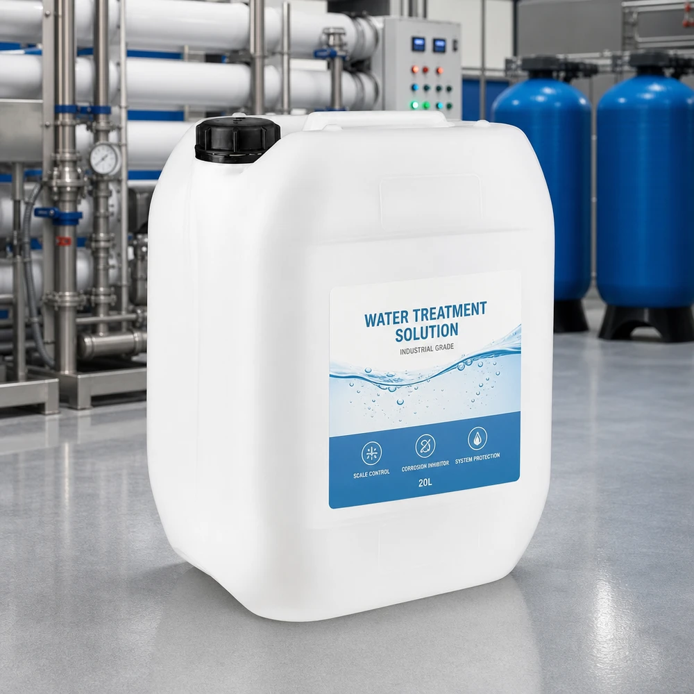 Bidon compact de 10 litres avec bouchon à vis, destiné aux produits chimiques industriels pour le traitement de l'eau