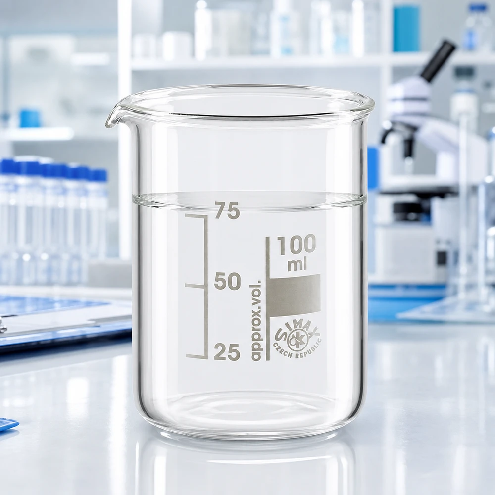 Bécher 100ml en verre borosilicate résistant à la chaleur (forme basse) Gobelet transparent 100ml en verre borosilicaté robuste avec graduation précise du volume