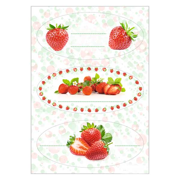 Étiquettes de cuisine "Fraise" (12 stickers) Étiquettes de cuisine "Fraise" (12 stickers)