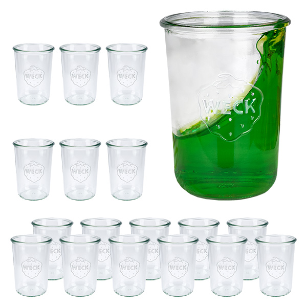 Lot de 18 bocaux Weck 850ml, 3/4L verres renversés