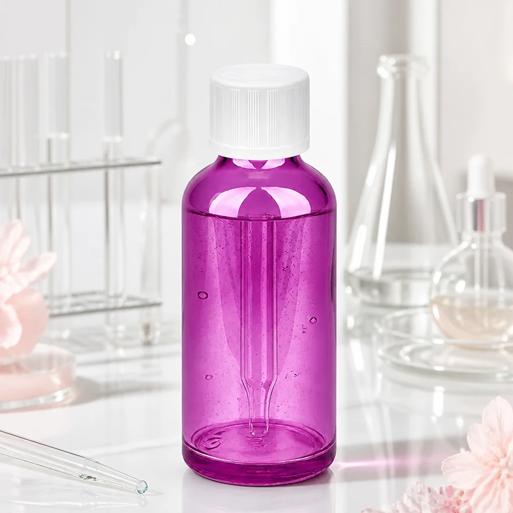 Flacon compte-gouttes 50ml 1.2mm blanc standard sécurité enfant PurpleLine.UT18/50 Flacon compte-gouttes de 50 ml Purple Light - taille compacte idéale pour les voyages et les déplacements