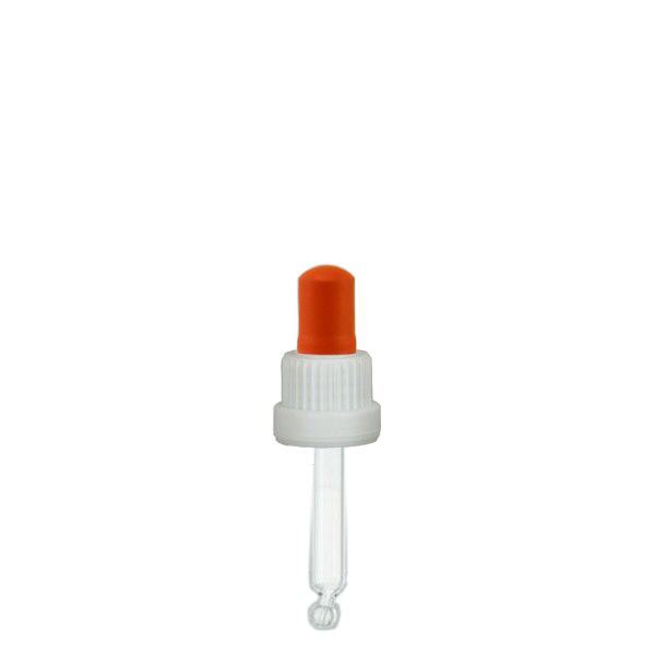 pipette en verre blanc/rouge 18mm, longueur 53,5 st.