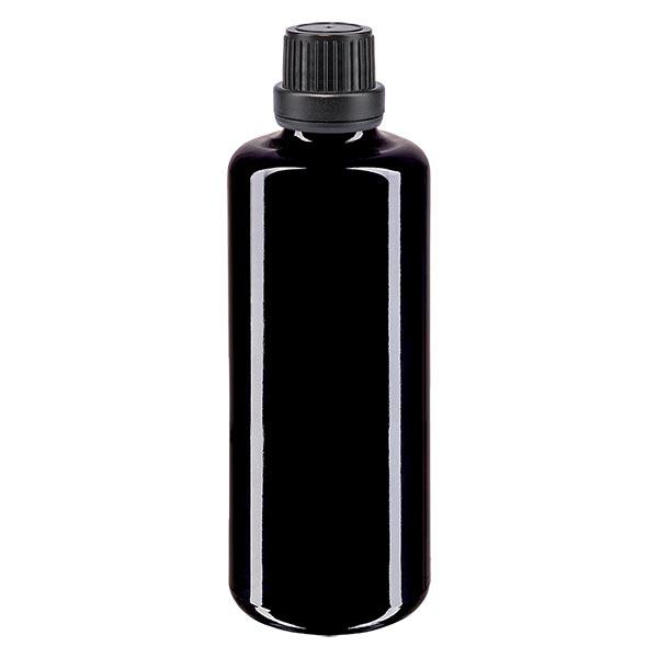 Bouteille de pharmacie viol. 100ml gouttv. Pr 2mm noir OV