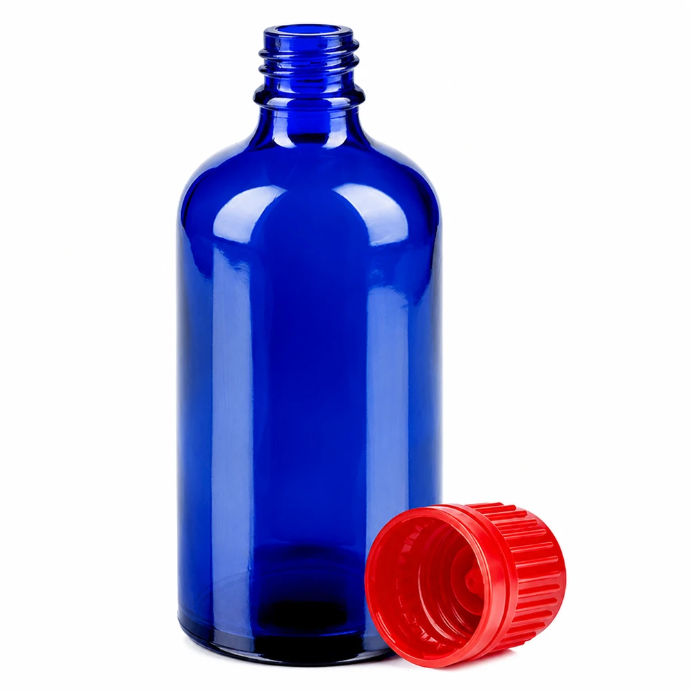 Flacon 100ml 11mm SV rouge OV BlueLine UT18/100 Flacon de 100 ml de qualité supérieure BlueLine UT18 100 avec bouchon anti-fuite
