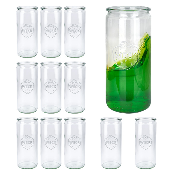 Lot de 12 pots Weck 1040ml verre cylindrique