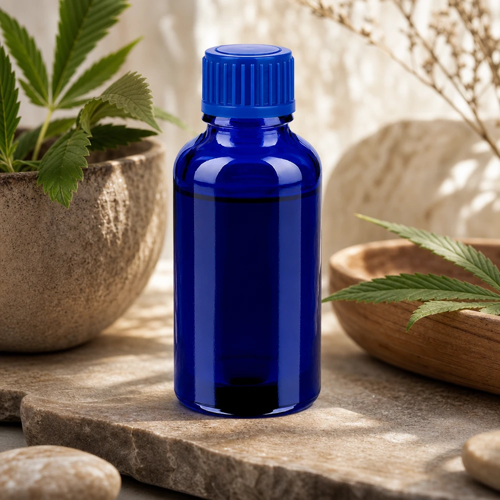 Flacon de 30ml 11mm SV bleu STD BlueLine UT18/30 Bouteille en verre premium de 30 ml avec surface mate d'un bleu profond pour une utilisation professionnelle