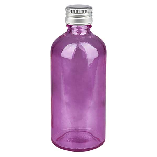 Flacon de 100ml. Bouchon à vis 11mm alu-argent standard PurpleLine. UT18/100