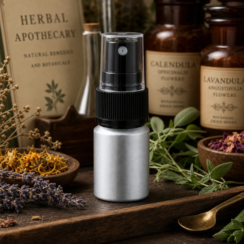 Bouteille en aluminium teinté 10 ml, avec vaporisateur à pompe noir Flacon en aluminium résistant à la corrosion de 10ml avec tête de pulvérisation pour liquides agressifs argenté mat