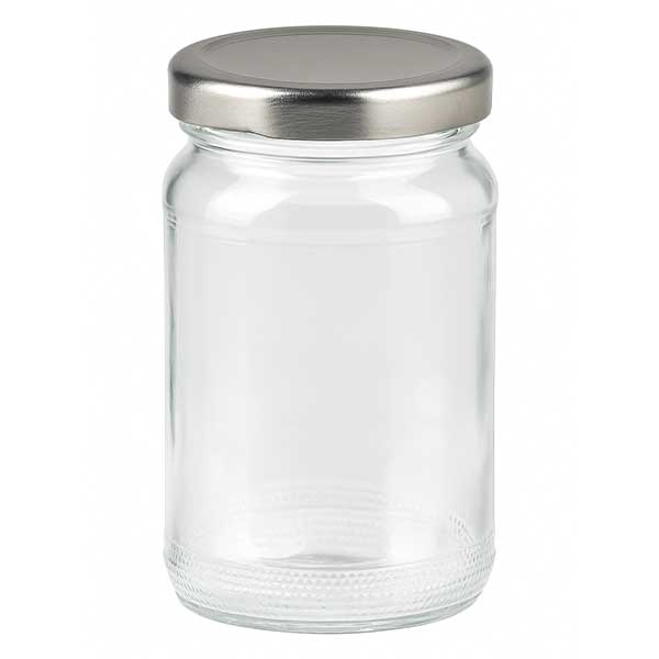 110ml Verre rond avec couvercle BasicSeal argent UNiTWIST