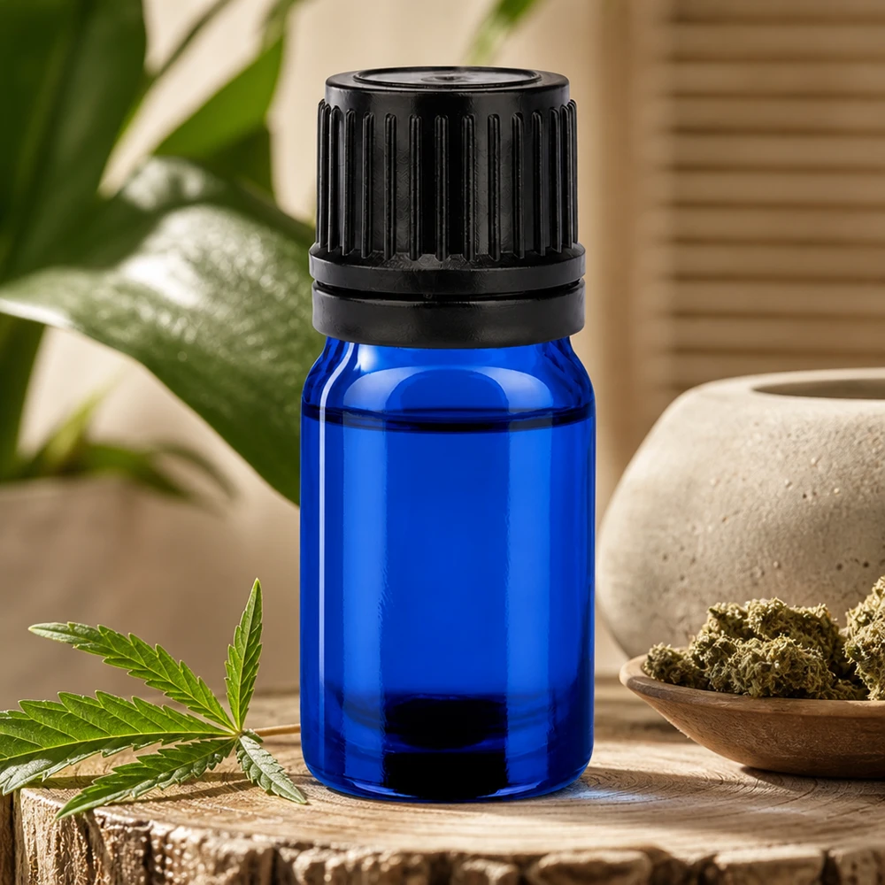Flacon 5ml 11mm SV noir OV BlueLine UT18/5 Flacon robuste de 5ml avec ouverture de 11mm idéal pour le bricolage et la fabrication de cosmétiques naturels