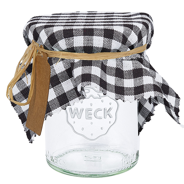 Couvercle en tissu à carreaux blanc/noir 150x150mm carré