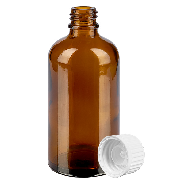 Flacon (globule) 100ml. 3mm GR w. STD BrownL. UT18/100