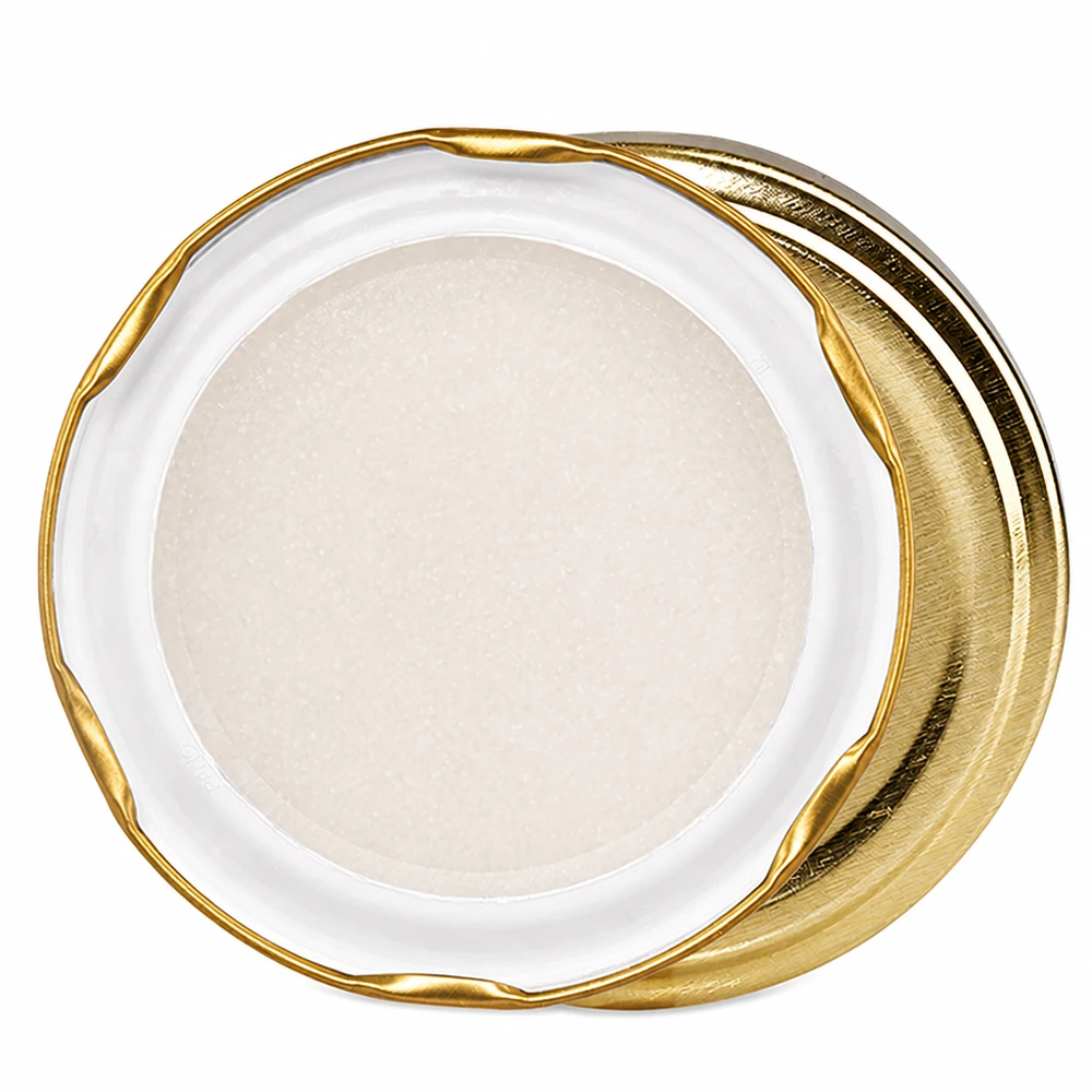 TO82 Couvercle de bocal doré, avec joint d'étanchéité de couleur crème BioSeal unitemp sans BPA ni NI