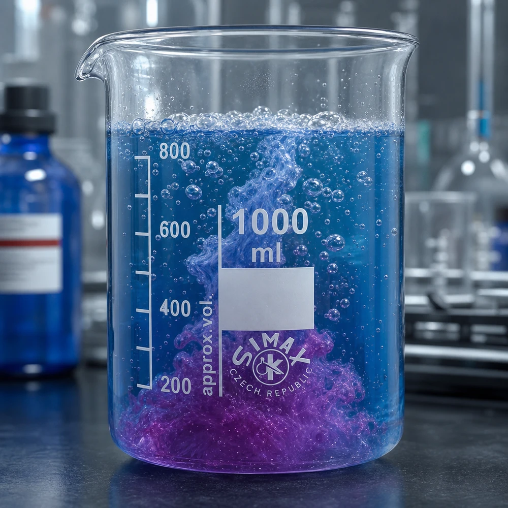 Bécher 1000ml en verre borosilicate résistant à la chaleur (forme basse) Bécher grand volume 1000ml en verre borosilicaté avec des repères de volume clairs pour les mesures en laboratoire