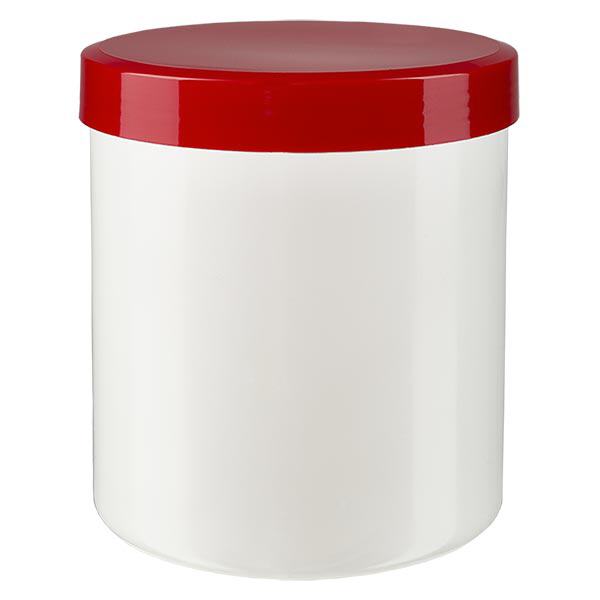 Pot à onguent blanc 30 g avec couvercle rouge (PP) Pot à onguent blanc 30 g avec couvercle rouge (PP)