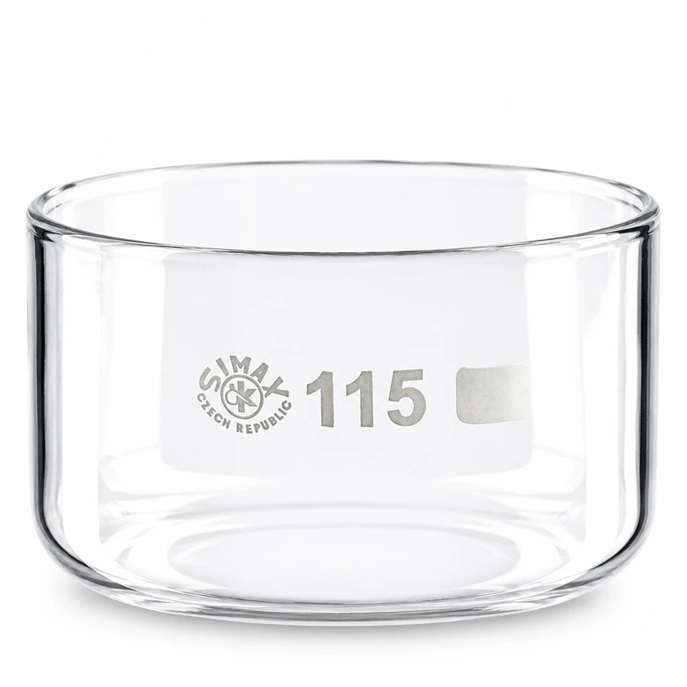 Coupelle de cristallisation 500 ml sans bec verseur Bol en verre transparent de 500 ml, de forme cylindrique, à fond plat, matériel de laboratoire SIMAX République tchèque