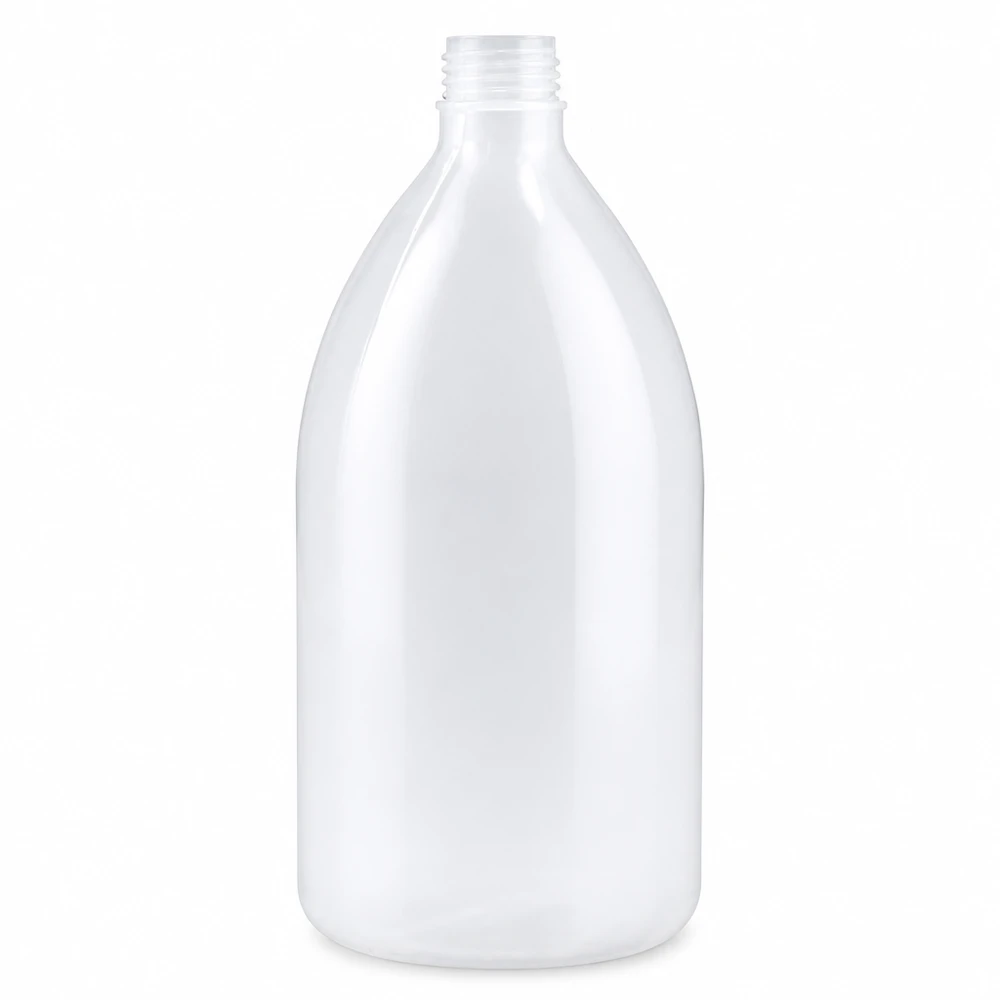 Grande fiole de laboratoire ovale à col étroit, 1 000 ml, en plastique adapté au contact alimentaire