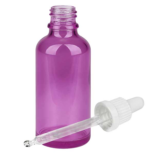 Flacon pipette 50ml blanc originalité bouchon à vis PurpleLine UT18/50