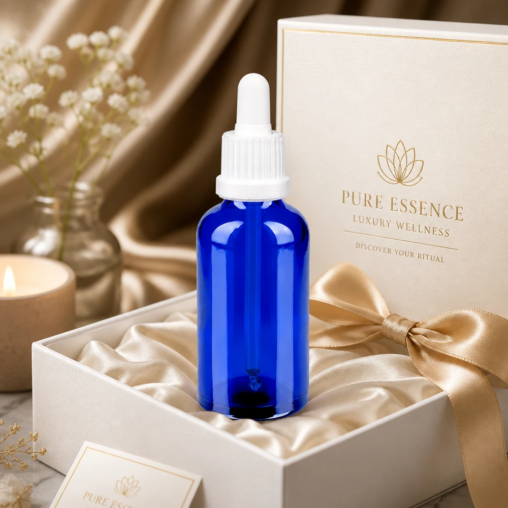 Flacon à pipette 50ml blanc OV BlueLine UT18/50 Flacon compte-gouttes compact de 50 ml OV BlueLine UT18/50 idéal pour les voyages et les applications mobiles
