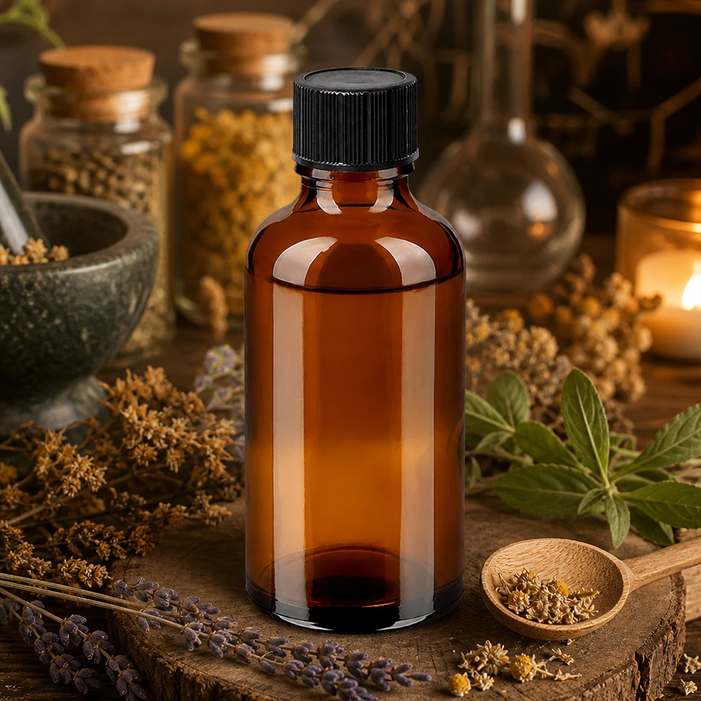50ml flacon compte-gouttes. 1mm noir STD BrownLine UT18/50 Flacon compte-gouttes de 50 ml avec surface en verre brun protégeant de la lumière et bouchon noir