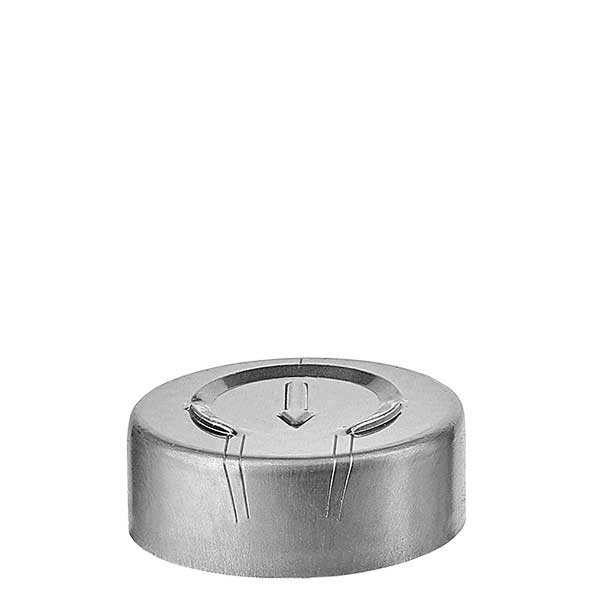 Capuchon à sertir 20,25 x 7,4 mm avec rupture totale, argenté