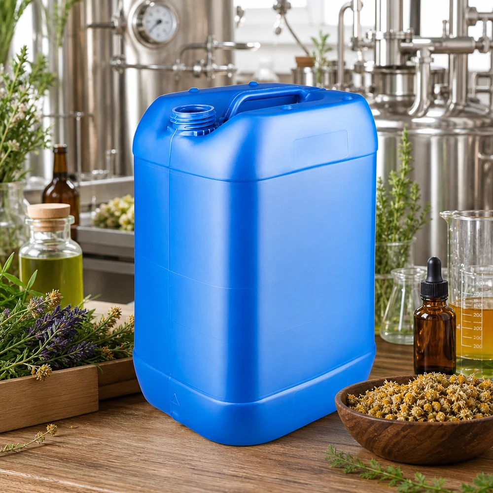 Bidon 25 litres bleu sans bouchon Hobbock bleu de 25 litres sans couvercle, idéal pour le stockage d'extraits naturels et d'huiles végétales