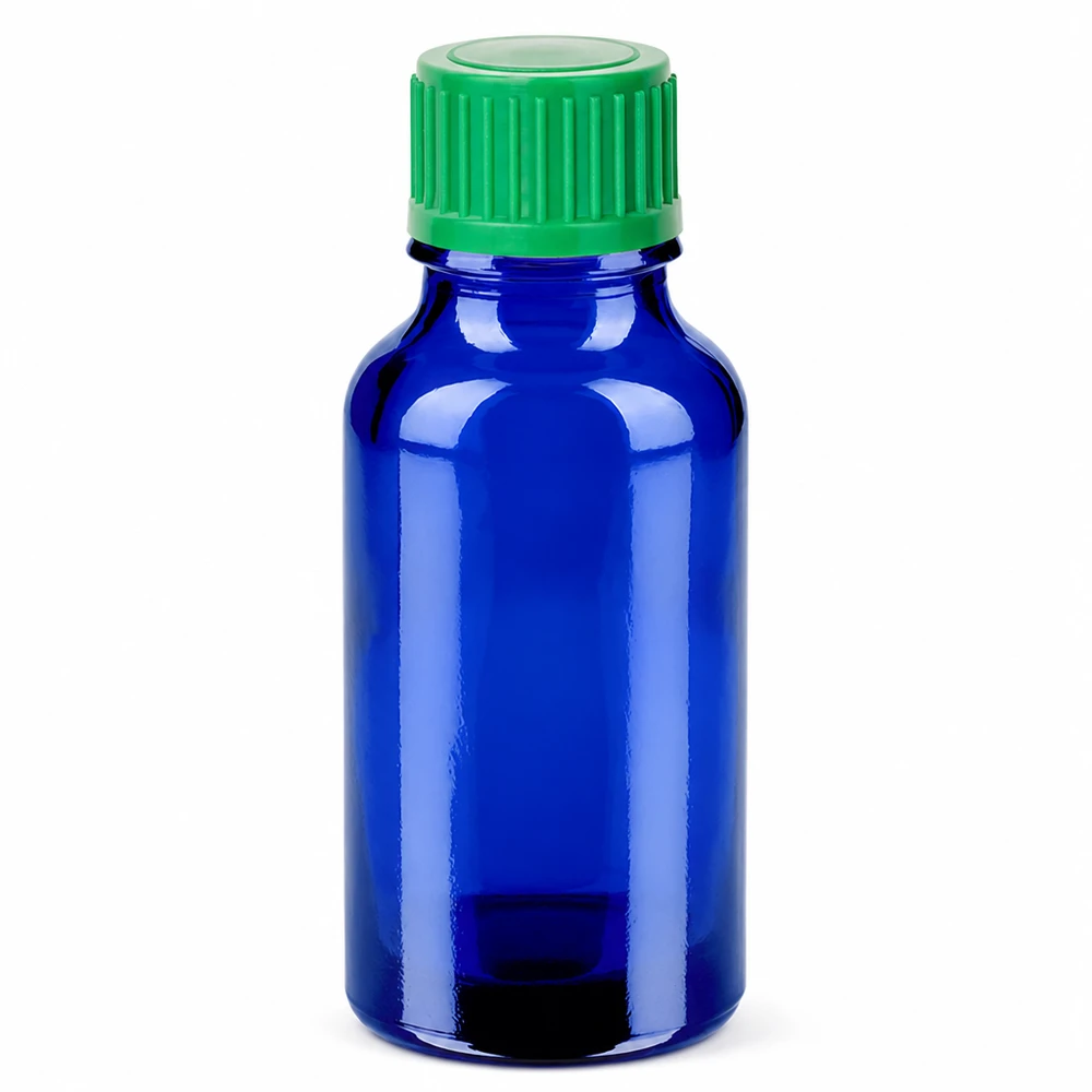20ml Flacon compte-goutte 0.8mm vert STD BlueLine UT18/20 Flacon compte-gouttes compact de 20ml en bleu pour le laboratoire de pharmacie et les applications d'aromathérapie