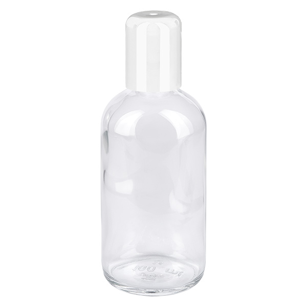 Flacon Roll-On 100ml blanc STD ClearLine UT18/100 Flacon roll-on de 100 ml, blanc transparent ClearLine, en plastique PET avec bouchon blanc