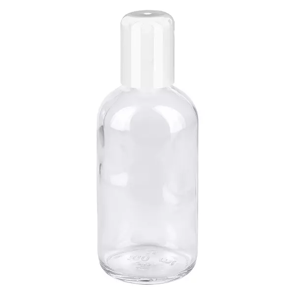 Flacon Roll-On 100ml blanc STD ClearLine UT18/100 Flacon roll-on de 100 ml, blanc transparent ClearLine, en plastique PET avec bouchon blanc