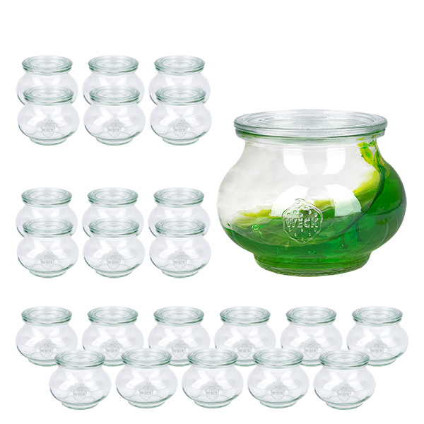 Lot de 24 bocaux Weck 220ml bocaux à bijoux, 1/4L bocaux renversés