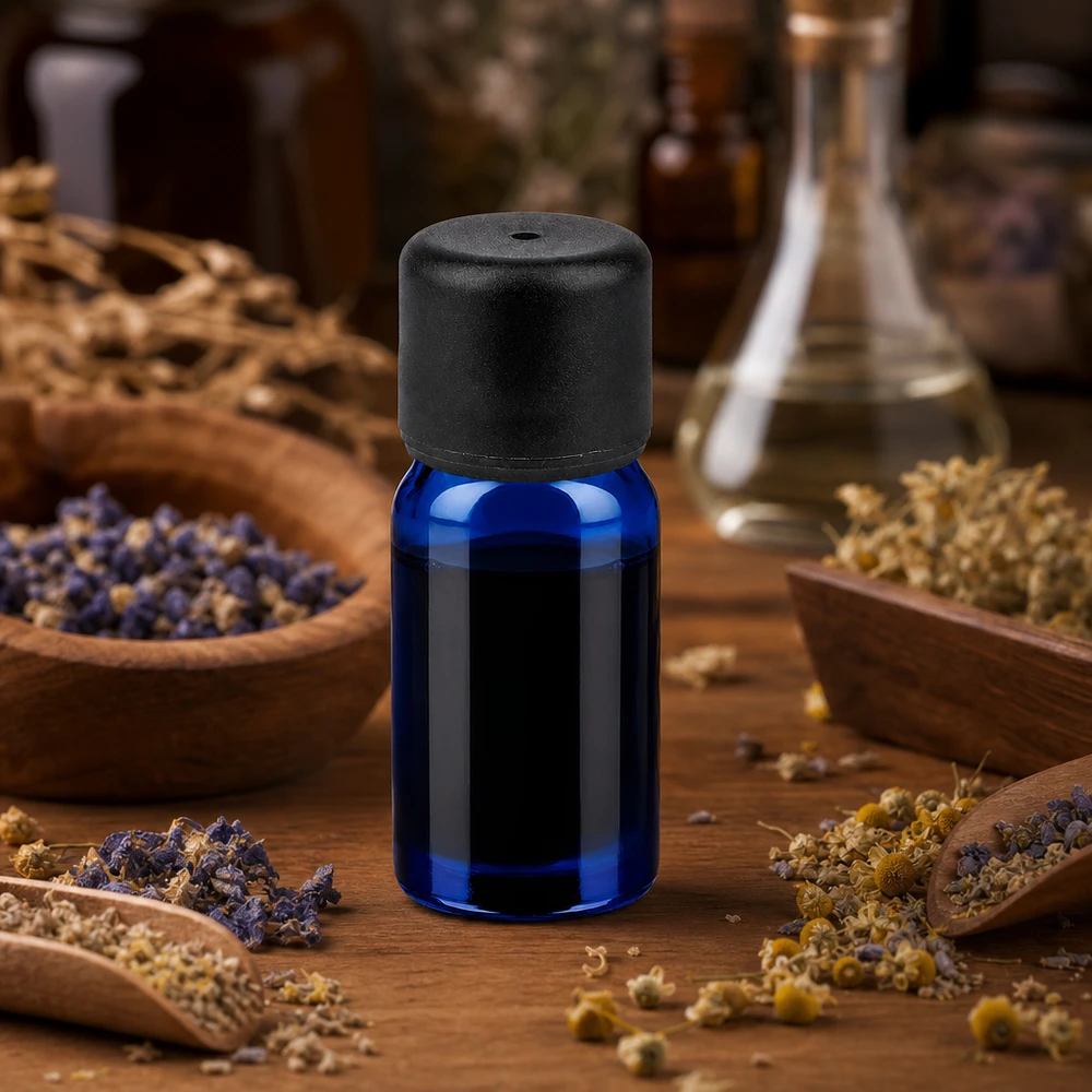 Flacon de 5ml 6mm SV noir STD BlueLine UT18/5 Flacon en verre 5ml BlueLine UT18/5 avec bouchon SV idéal pour les applications de laboratoire et de médecine naturelle