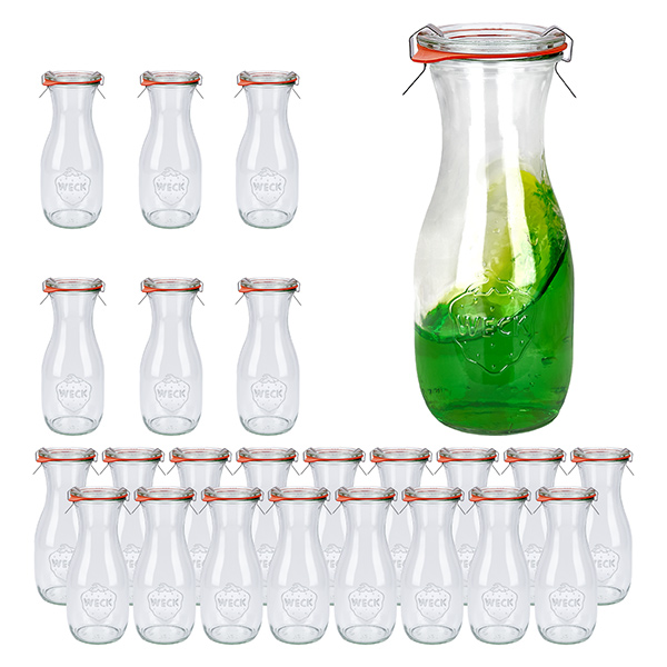 Lot de 24 pots Weck 530ml bouteille de jus avec 24 couvercles en verre