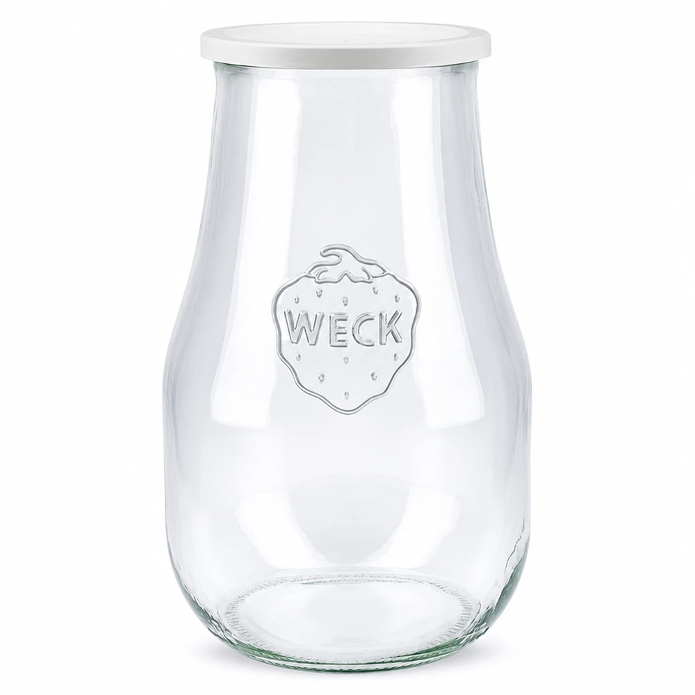 WECK Bocal tulipe 2700ml avec couvercle fraîcheur blanc RR100 Bocal à conserves transparent