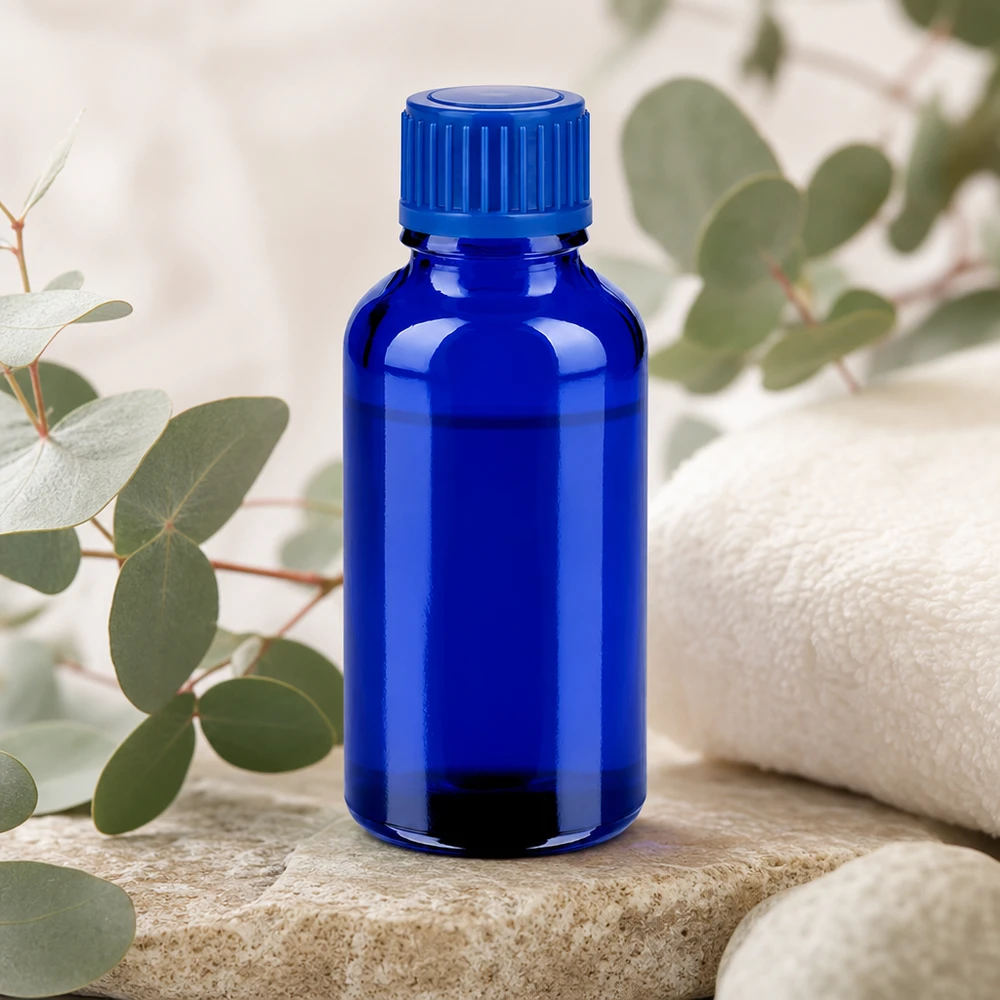 Flacon de 30ml 11mm SV bleu STD BlueLine UT18/30 Flacon de laboratoire professionnel 30ml bleu pour une conservation précise des teintures et des essences