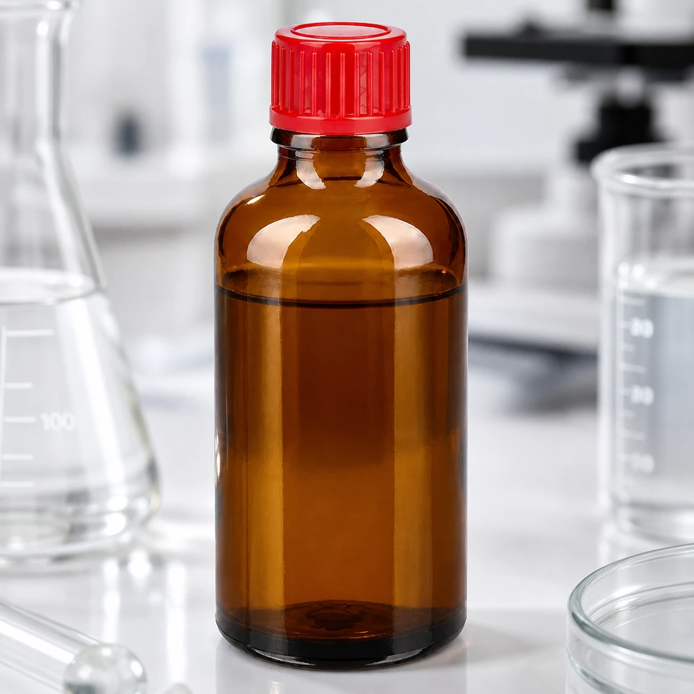 Flacon de 50ml 11mm SV rouge STD BrownLine UT18/50 Bouteille en verre robuste de 50 ml de couleur brune pour les applications professionnelles en laboratoire et en pharmacie