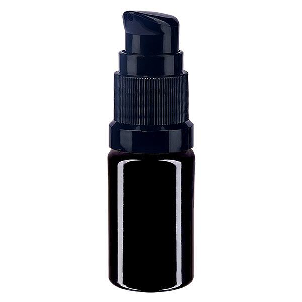 Flacon à pharmacie violet 5ml bouchon pompe noir standard