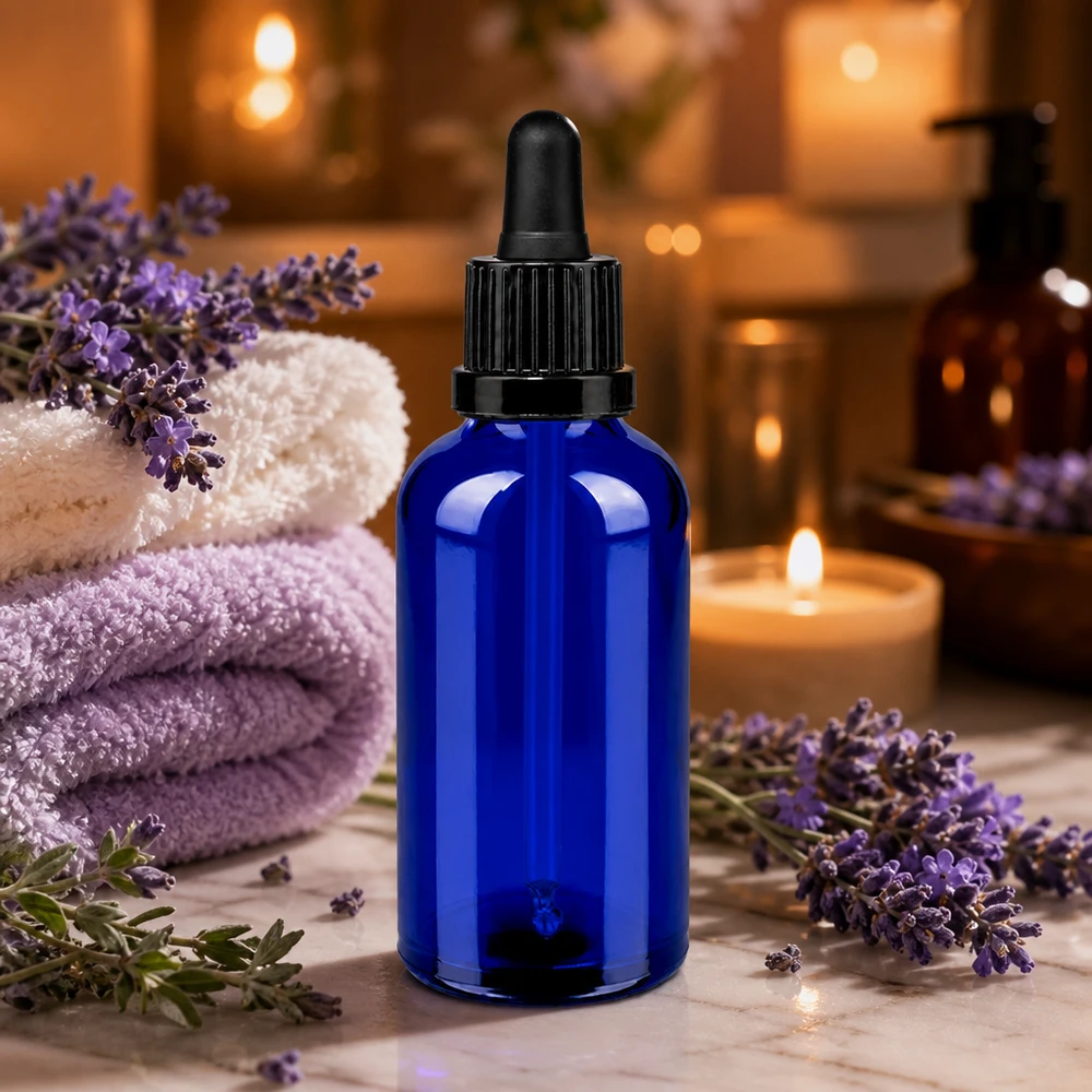 Flacon à pipette 50ml noir OV BlueLine UT18/50 Dosage précis grâce au flacon-pipette de 50 ml - bouchon OV noir pour une utilisation sûre