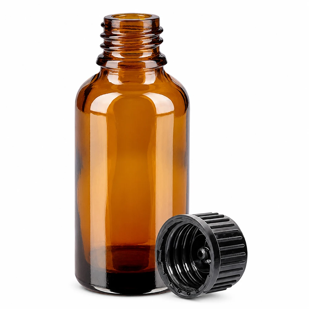 Flacon 30ml 11mm SV noir STD BrownLine UT18/30 Flacon compact en verre brun de 30 ml avec ouverture de 11 mm pour un dosage précis des teintures