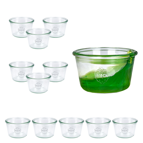 Lot de 12 bocaux Weck 370ml verres renversés Lot de 12 bocaux Weck 370ml verres renversés