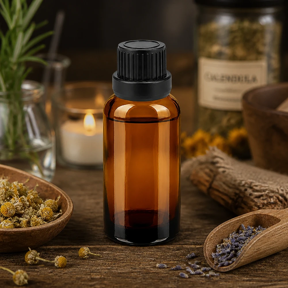 30ml goutte à goutte. 2mm noir OV BrownLine UT18/30 Flacon en verre brun anti-UV de 30 ml avec compte-gouttes noir pour les substances sensibles à la lumière