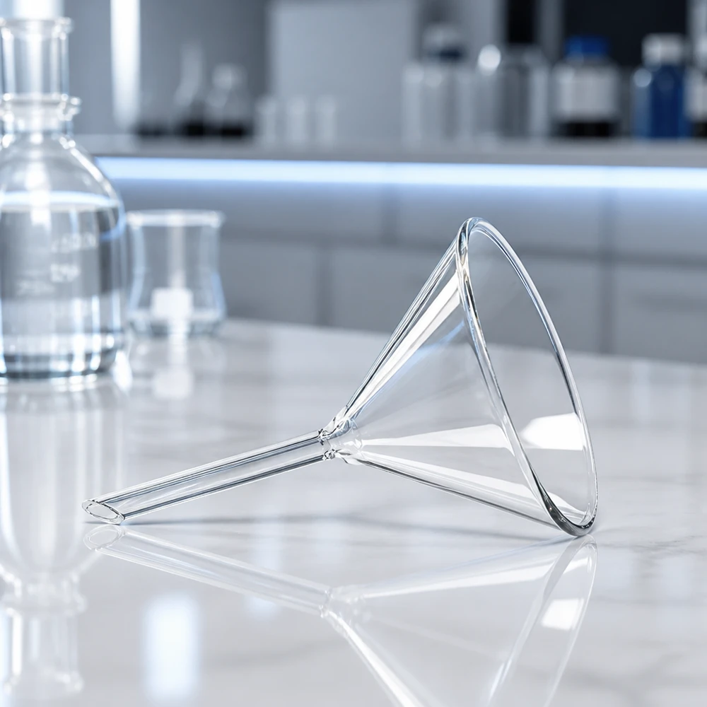 Entonnoir Ø 70mm - verre sodocalcique - angle 60° Pots en verre de précision 70mm en verre sodo-calcique résistant pour les environnements de laboratoire professionnels