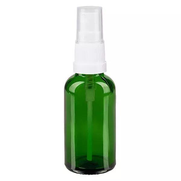 Flacon à pharmacie vert 30ml embout vaporisateur blanc Flacon à pharmacie vert 30ml embout vaporisateur blanc