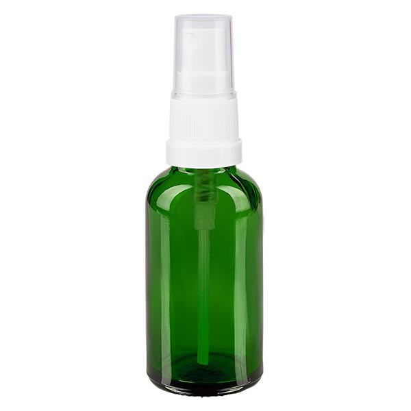 Flacon à pharmacie vert 30ml embout vaporisateur blanc