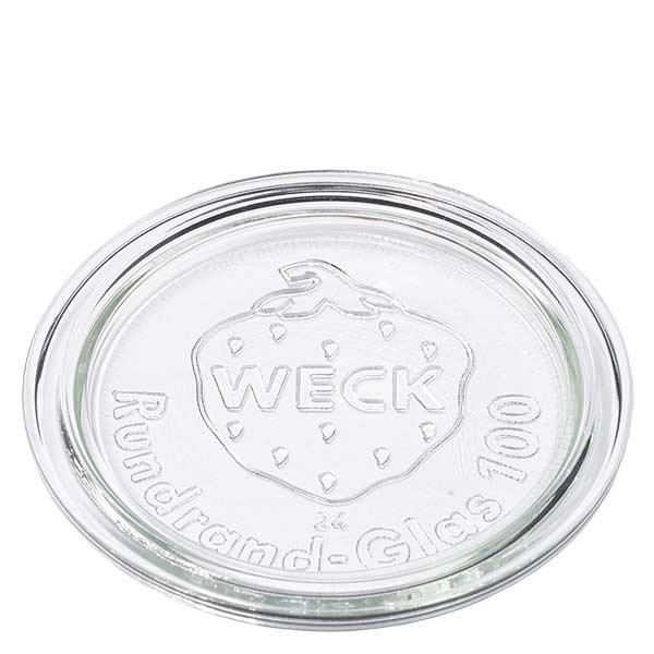 Couvercle de verre RR100 WECK WECK Couvercle en verre RR100 rond transparent avec logo en relief pour bocaux et bocaux de conservation