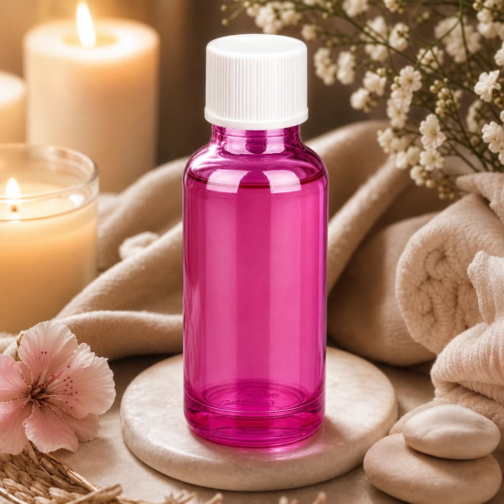 Flacon 20ml 11mm bouchon vissant blanc standard PurpleLine UT18/20 Flacon PurpleLine 20ml au design pourpre tendance pour les produits de beauté et de soin de la peau