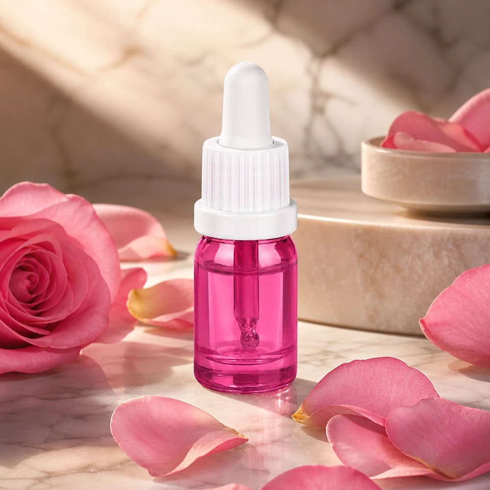 Flacon pipette 5ml blanc Originalité Bouchon à vis PurpleLine UT18/5 Bouteille en verre violet 5ml avec pipette blanche idéale pour les huiles de parfum et les essences