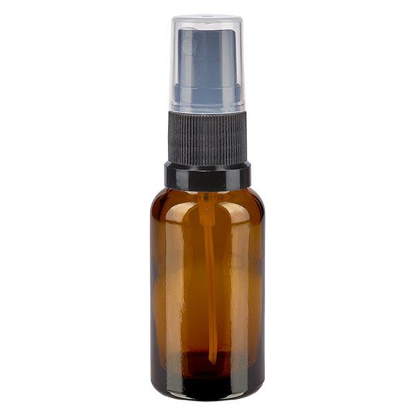 Flacon de pharmacie brun 20ml embout spray noir Flacon de pharmacie brun 20ml embout spray noir
