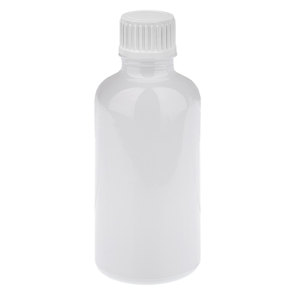 Flacon compte-gouttes de 50 ml, bouchon standard blanc 0,9 mm WhiteLine UT18/50