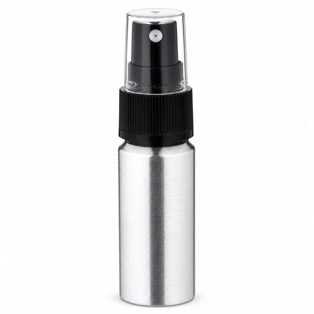 Bouteille en aluminium poncé 20 ml, avec vaporisateur à pompe noir Petit flacon en aluminium avec vaporisateur à pompe - parfait pour les parfums et les huiles essentielles